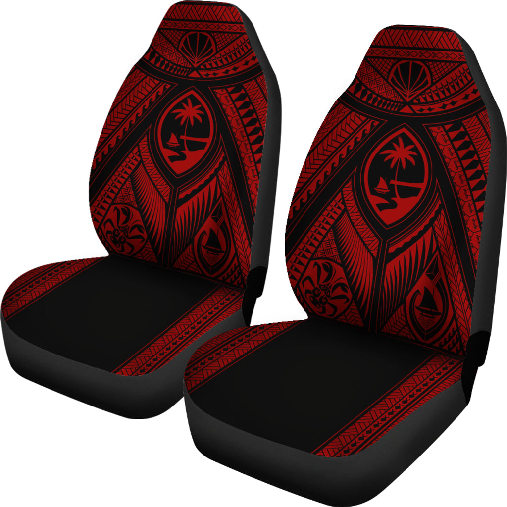 Guahan Tribal Red Car Seat Covers (Set of 2)