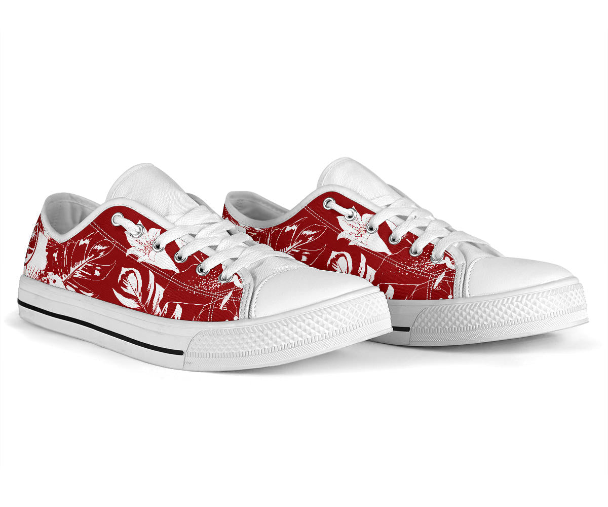 Guam Red Floral Low Top Shoe