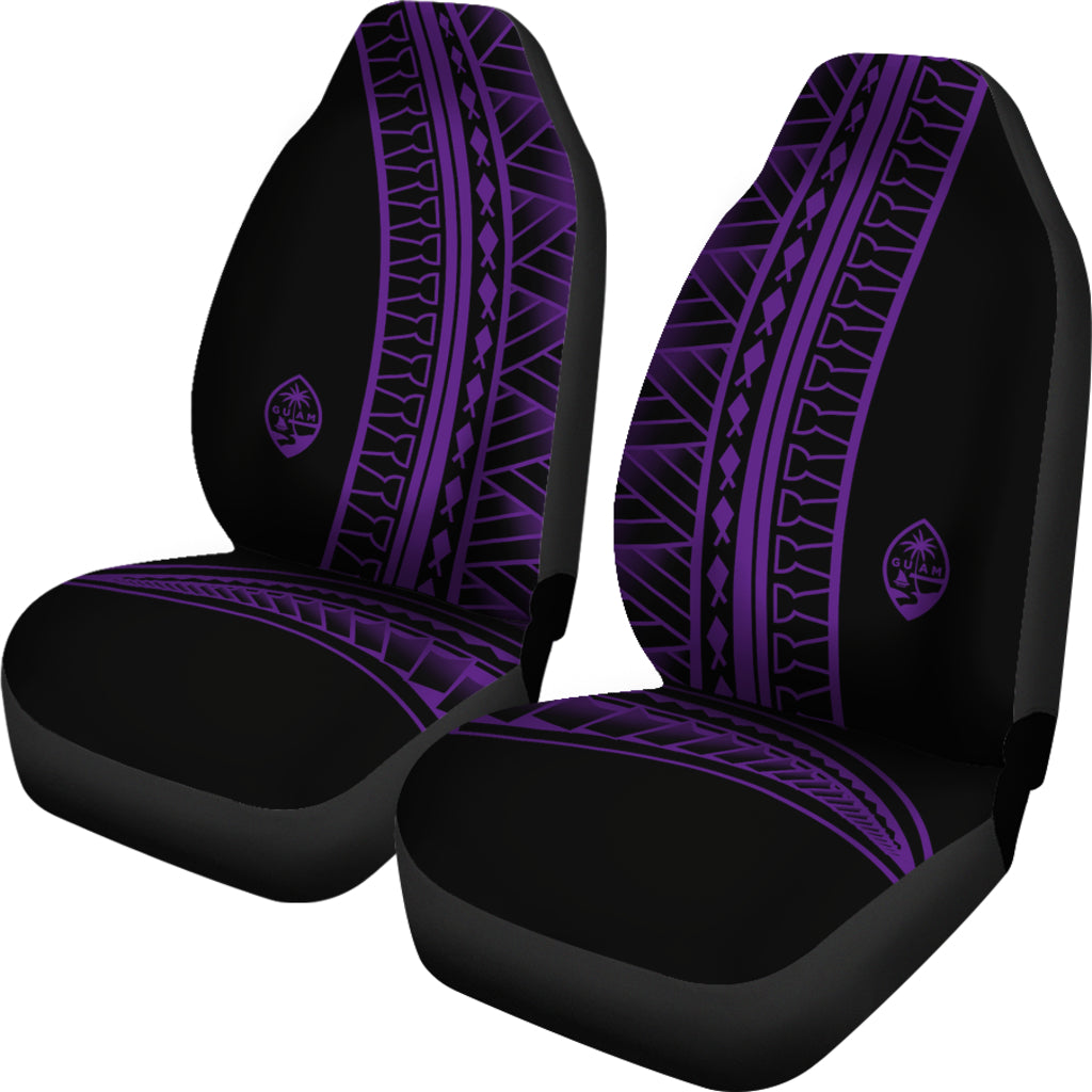 Guam Seal Purple Tribal Car Seat Covers (Set of 2)
