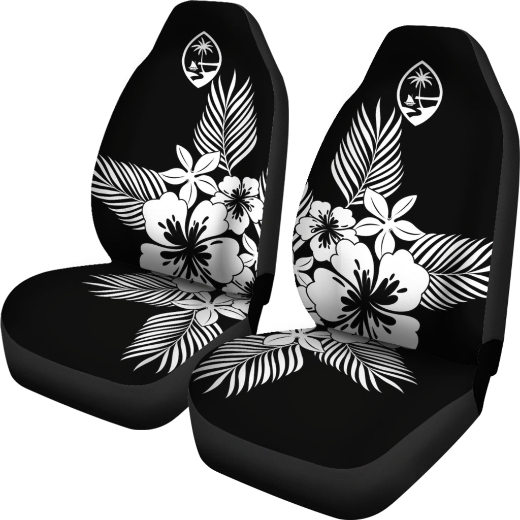 Guam Tropical Hibiscus Black Car Seat Covers (Set of 2)