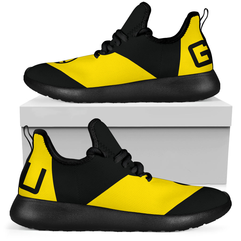 GU Guam Seal Yellow Band Black Mesh Sneaker