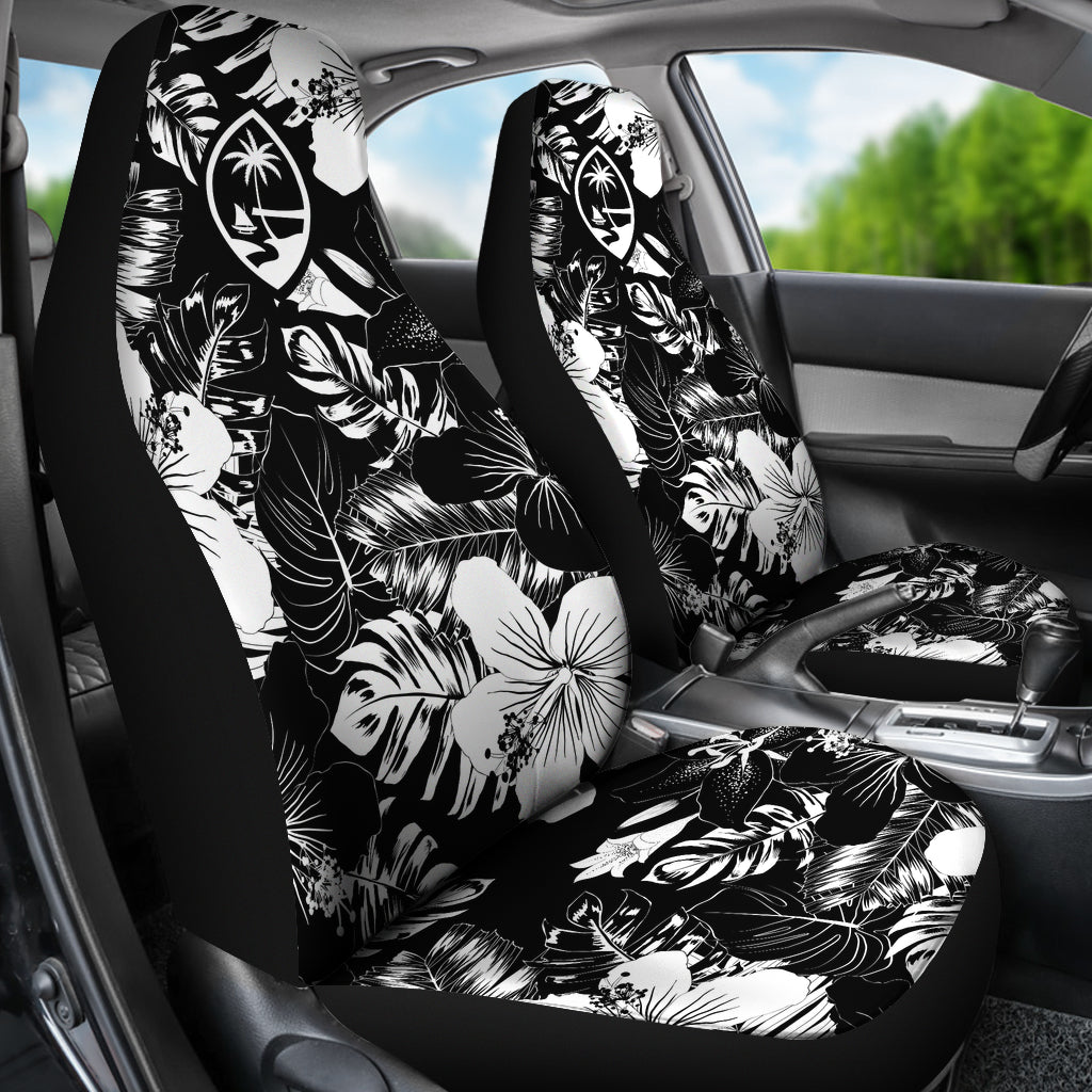 Guam Hibiscus Black Car Seat Covers (Set of 2)