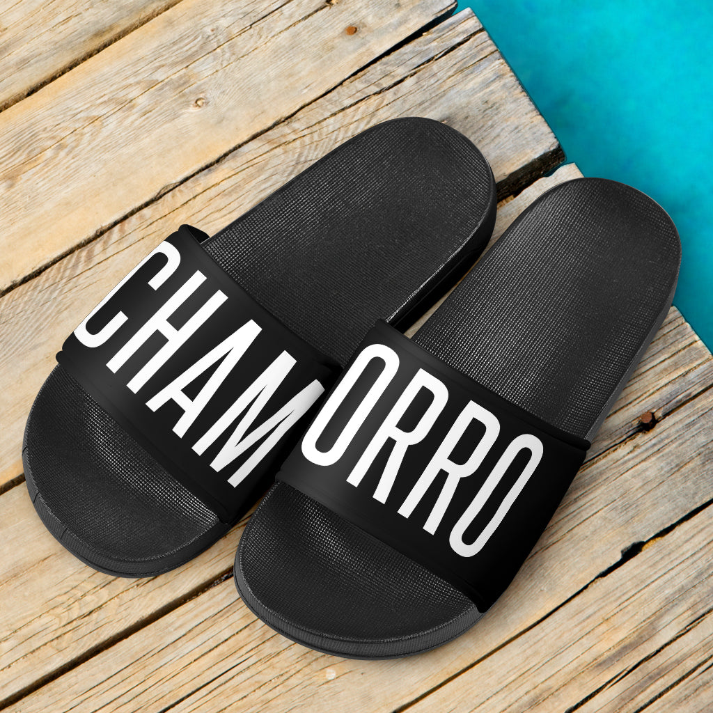 Chamorro Guam Saipan CNMI Black Slide Sandals