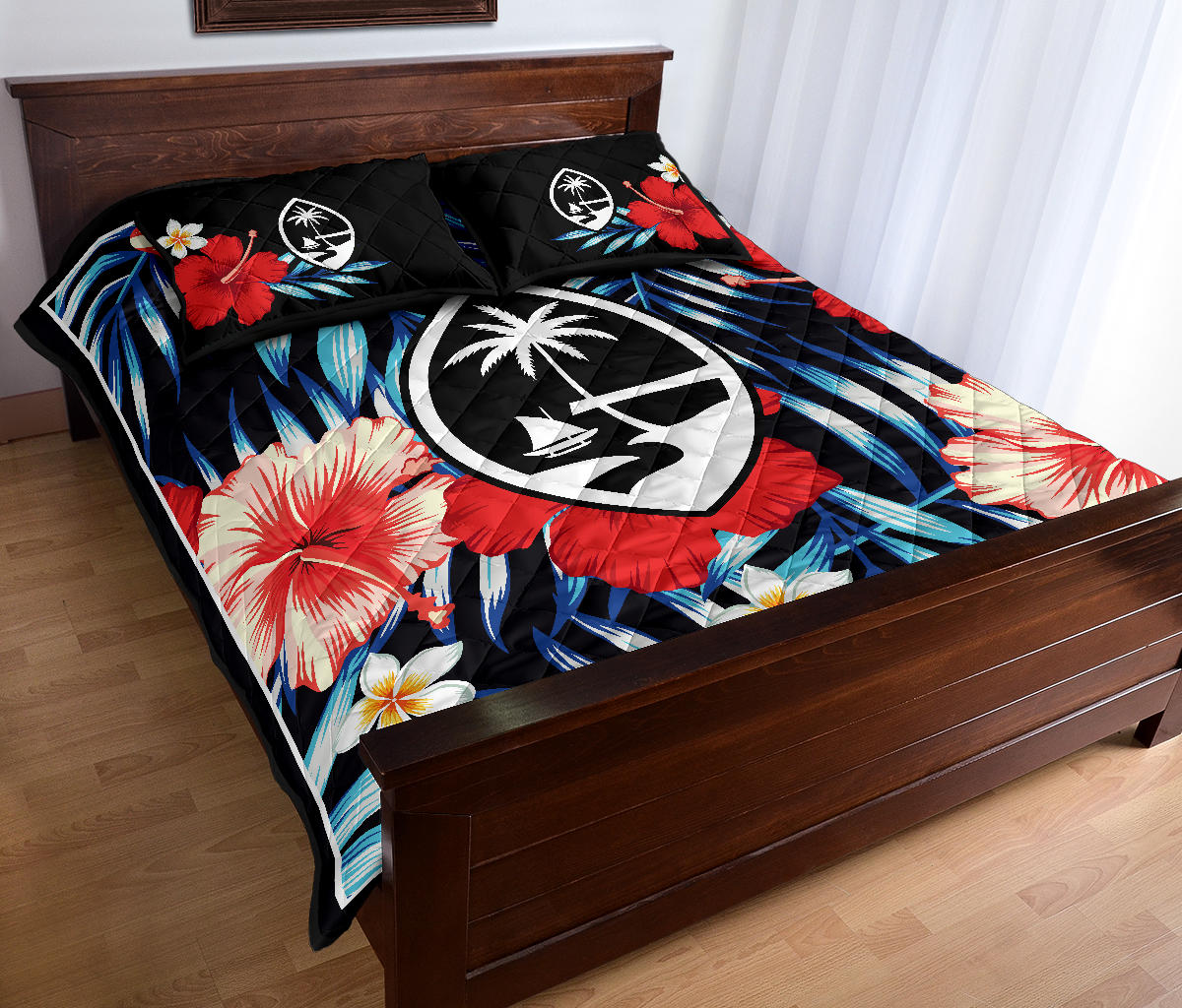 Guam Tropical Floral Quilt Bedding Set