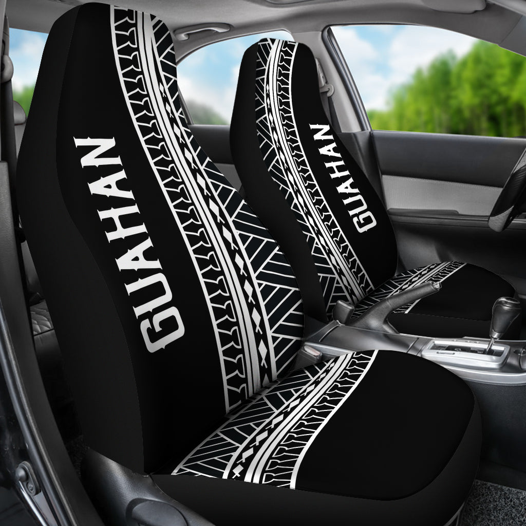Guahan Modern Tribal Black Car Seat Covers (Set of 2)