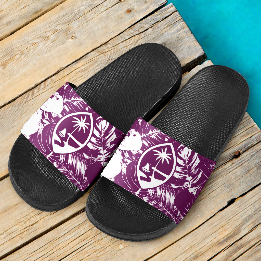 Guam Hibiscus Purple Slide Sandals