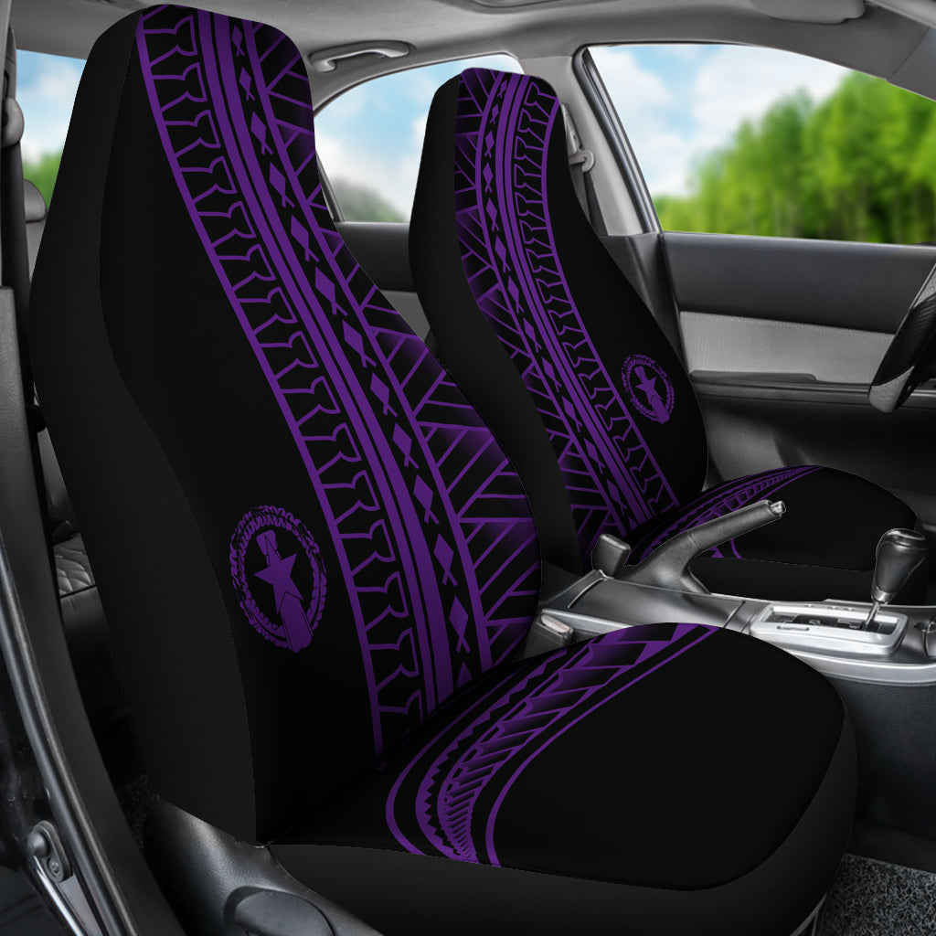 CNMI Saipan Tinian Rota Purple Tribal Car Seat Covers (Set of 2)
