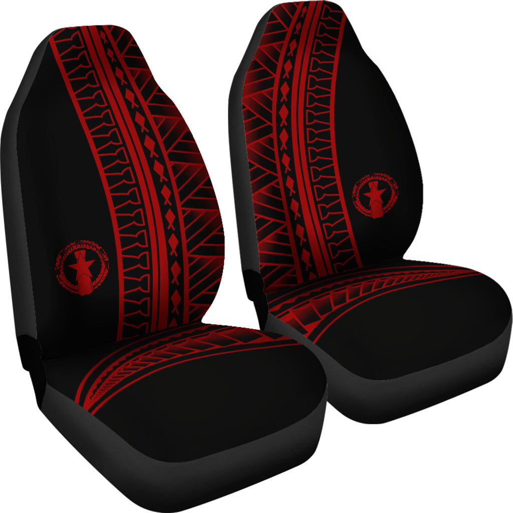 CNMI Saipan Tinian Rota Red Tribal Car Seat Covers (Set of 2)