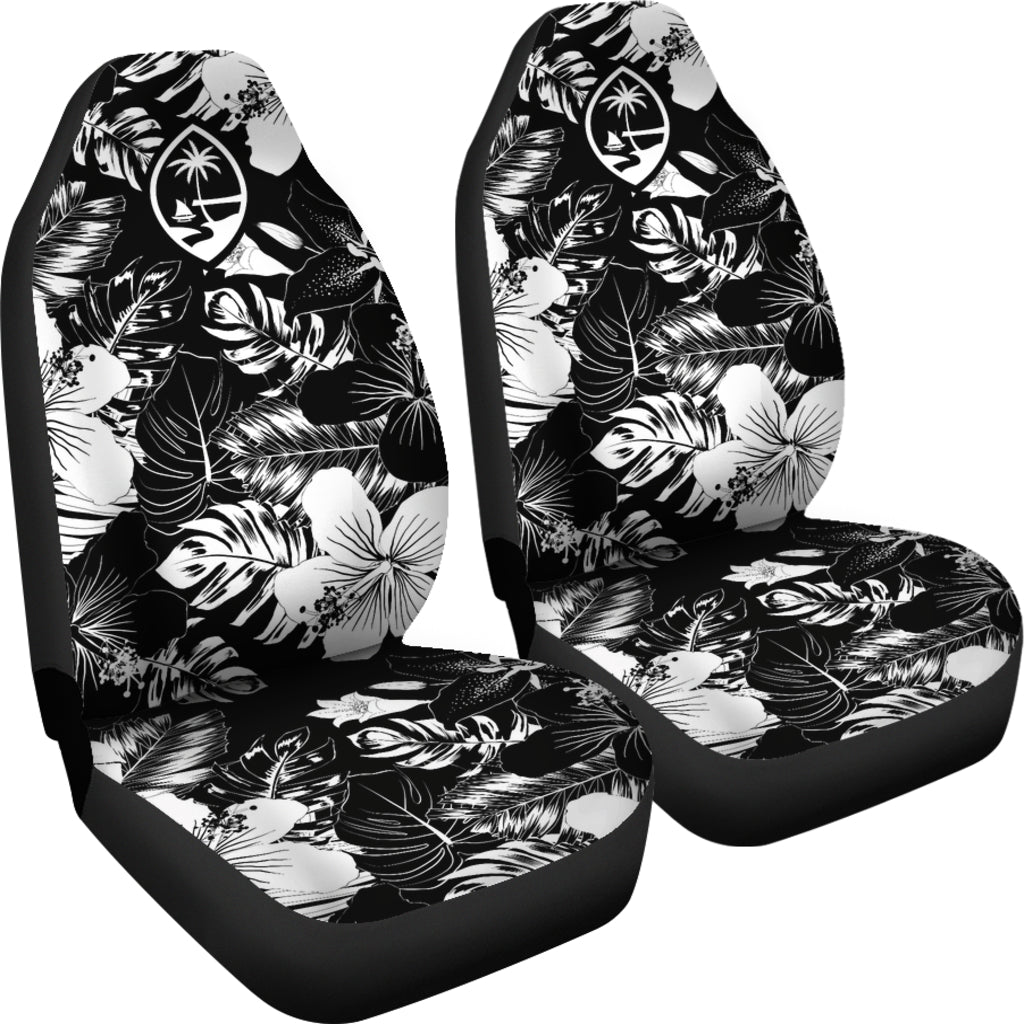 Guam Hibiscus Black Car Seat Covers (Set of 2)