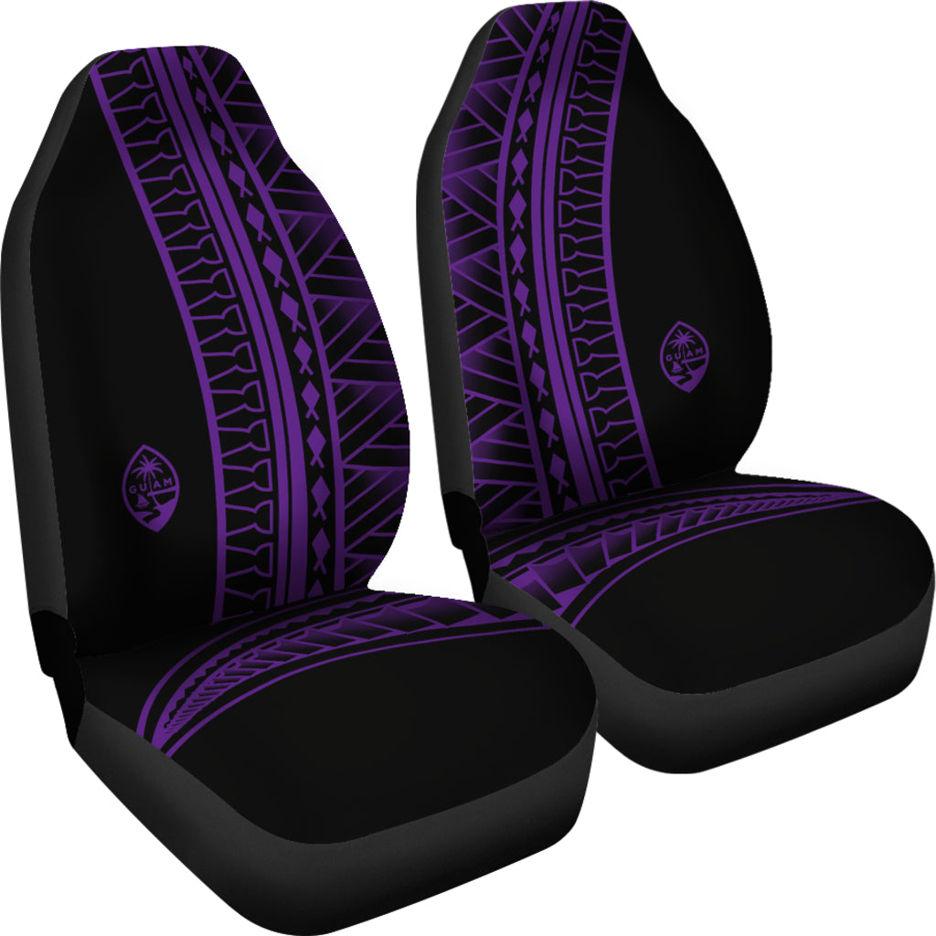 Guam Seal Purple Tribal Car Seat Covers (Set of 2)