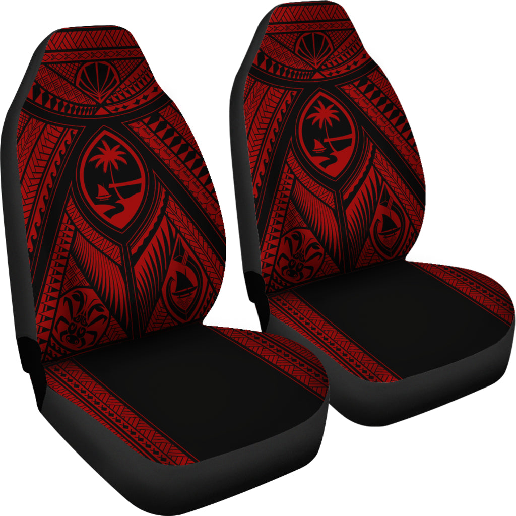 Guahan Tribal Red Car Seat Covers (Set of 2)