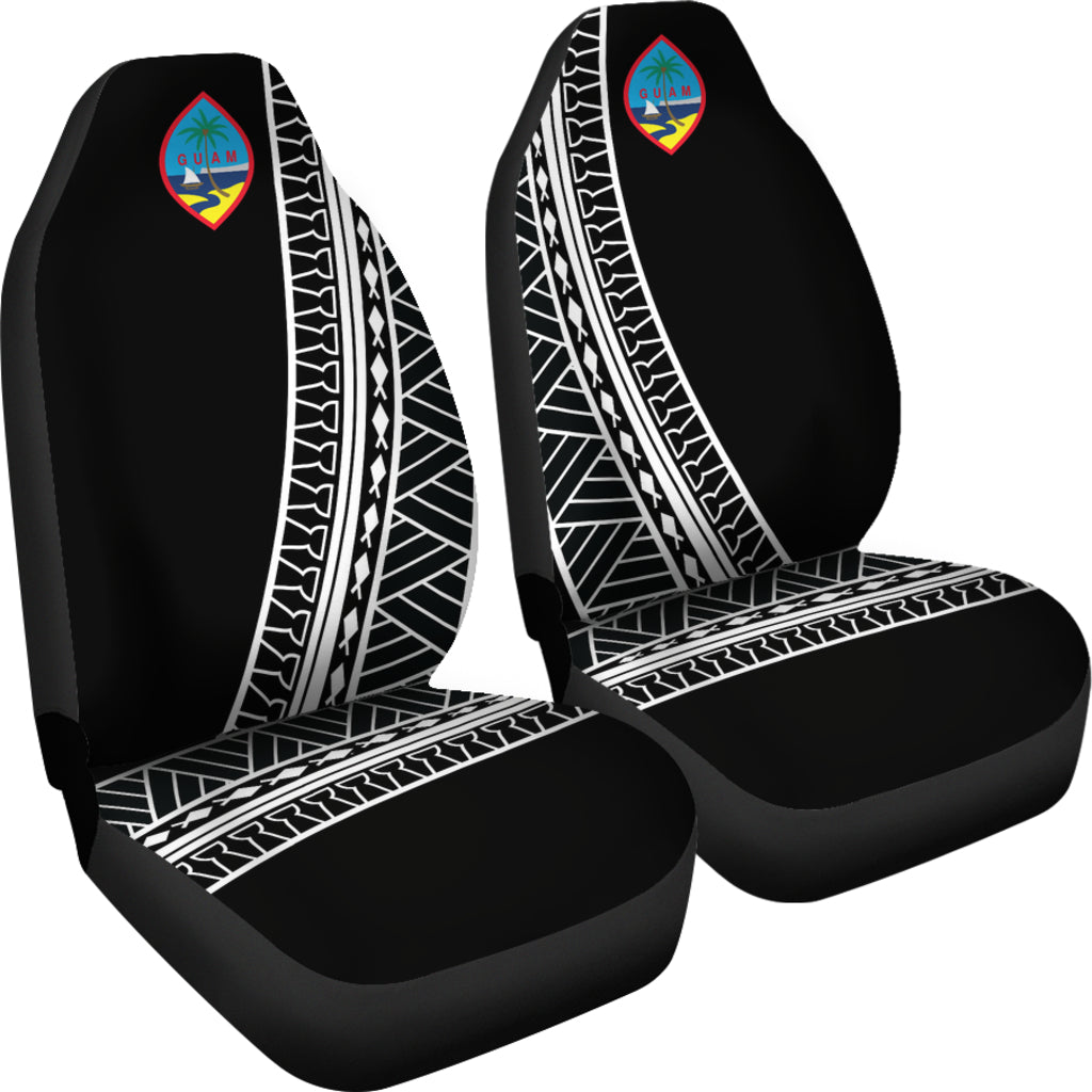 Guam Modern Tribal Black Car Seat Covers (Set of 2)