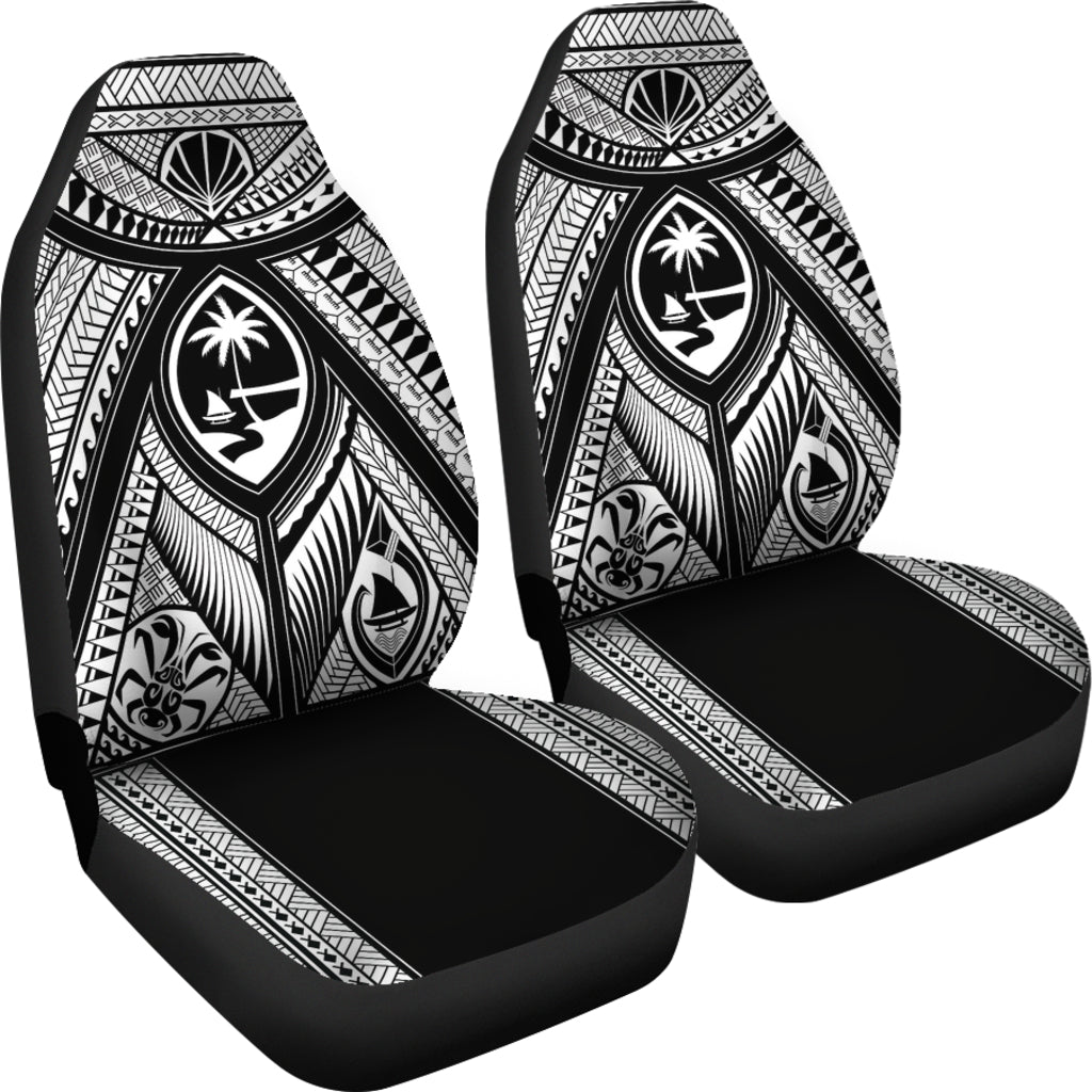 Guahan Tribal Black Car Seat Covers (Set of 2)