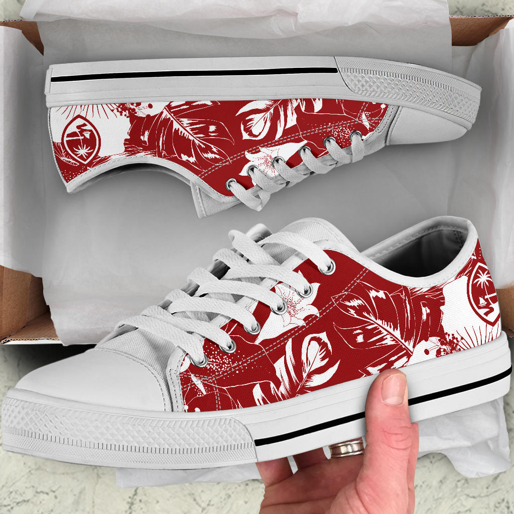 Guam Red Floral Low Top Shoe