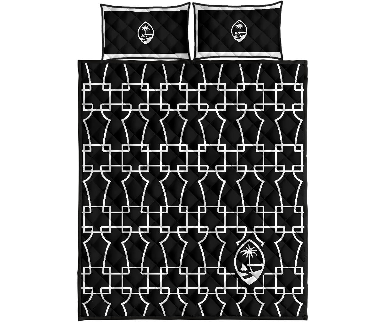 Geometric Latte Guam Quilt Bedding Set