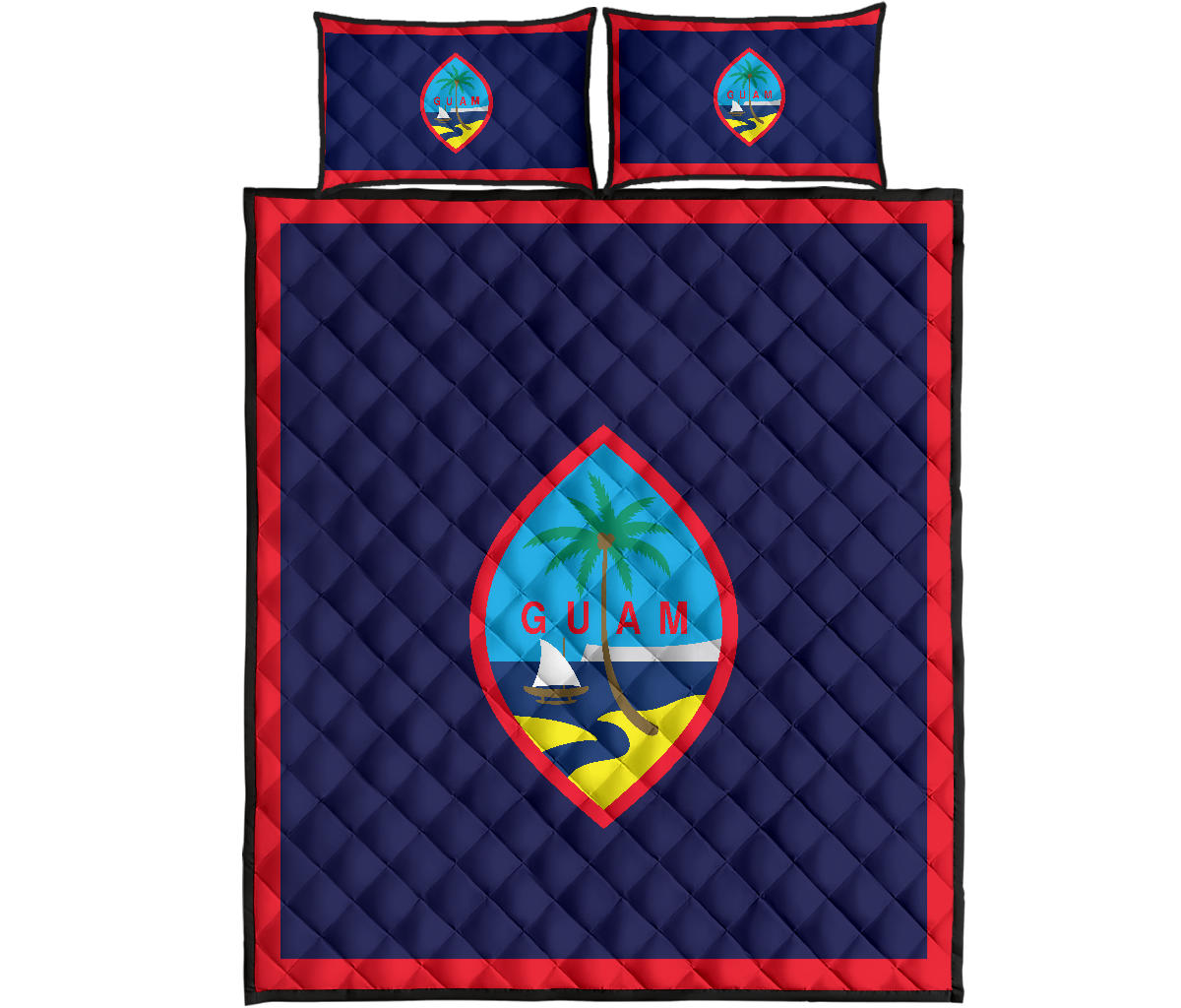Guam Flag Quilt Bedding Set