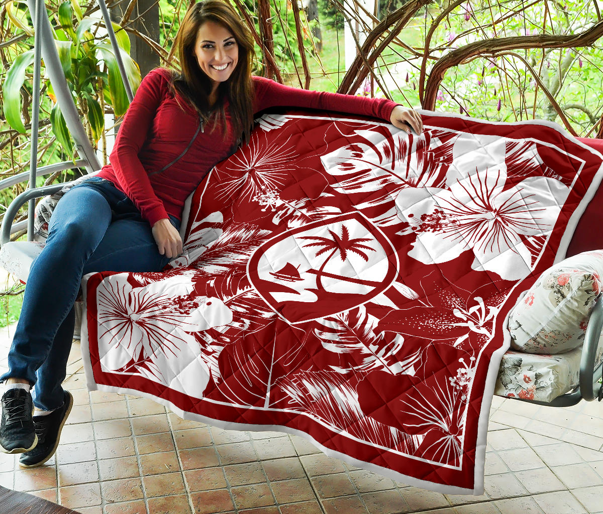 Guam Hibiscus Red Quilt