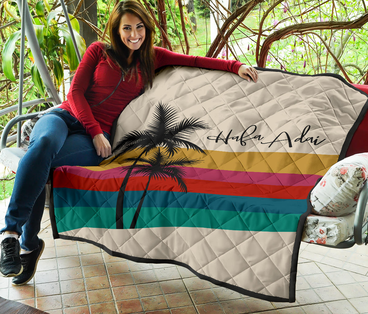 Hafa Adai Retro Rainbow Sunset Guam CNMI Quilt