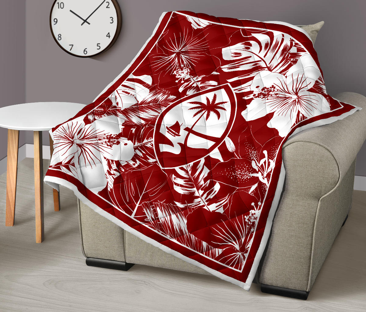 Guam Hibiscus Red Quilt