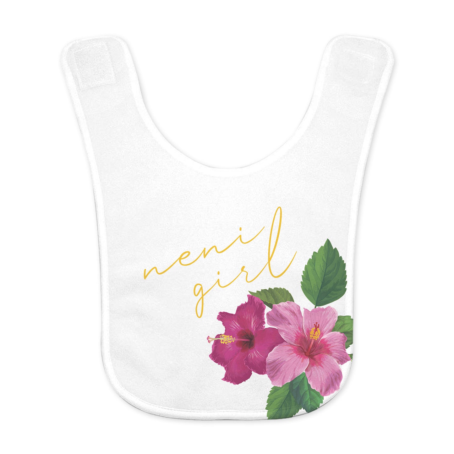 Neni Girl Fuchsia Hibiscus Baby Bib