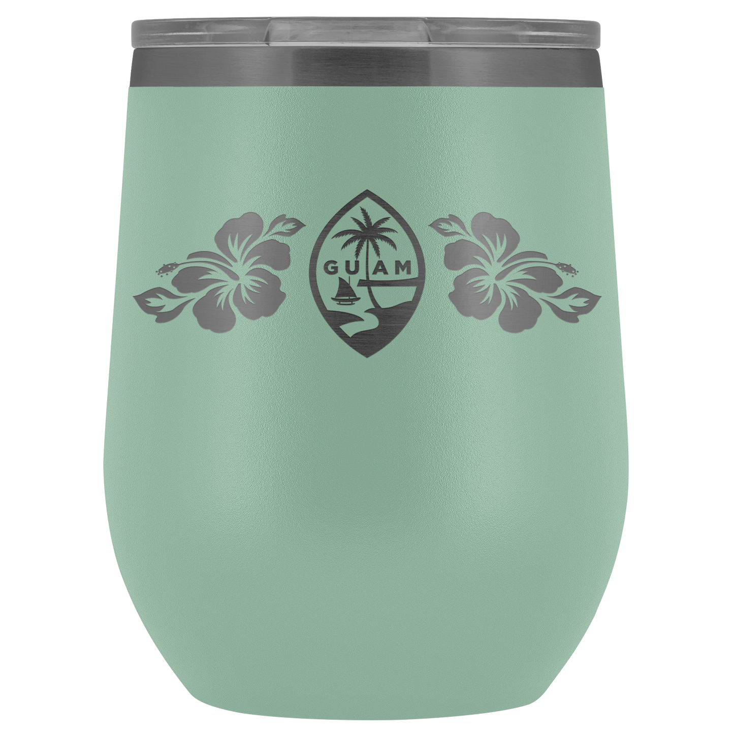 Guam Seal Hibiscus Wine Tumbler