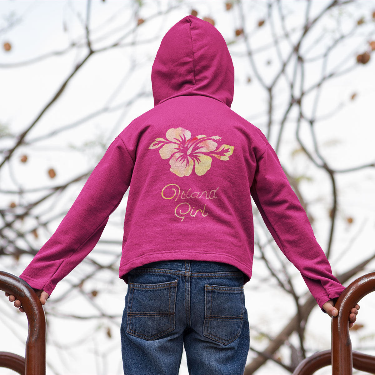 Hibiscus Island Girl ﻿Guam Classic Kids Zip Hoodie Jacket