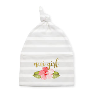 Neni Girl Hibiscus Striped Knotted Baby Beanie
