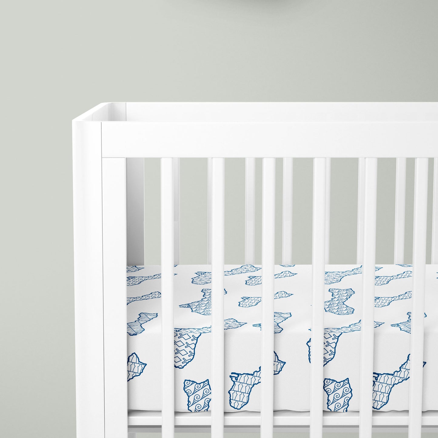 Islands of Guam Blue Baby Crib Sheet