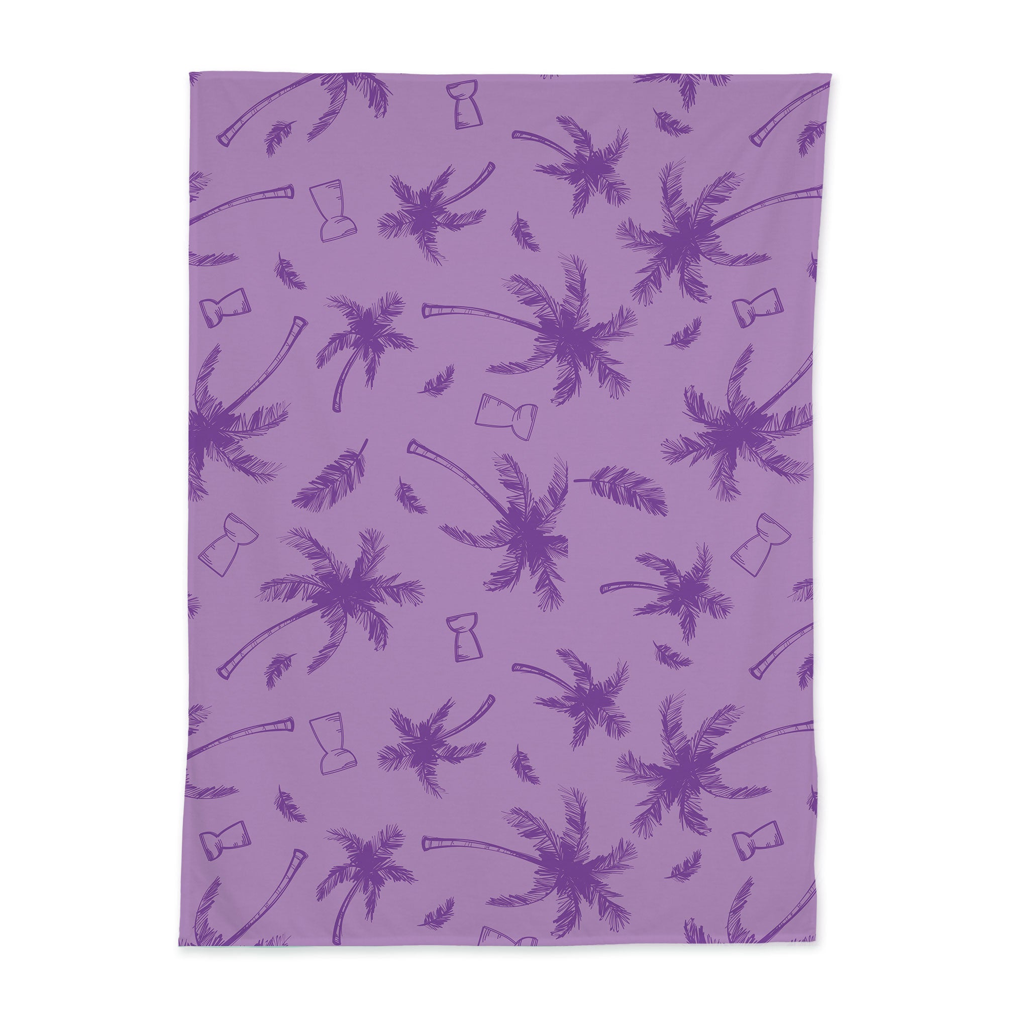 Latte Stone Coconut Trees Purple Baby Swaddle Blanket