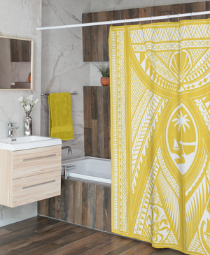 Guahan Tribal Gold Shower Curtain 72"x72"