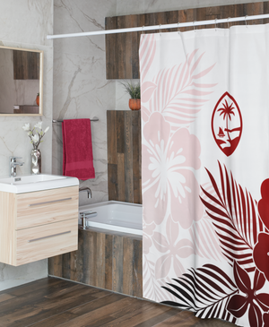 Guam Tropical Hibiscus Red Shower Curtain