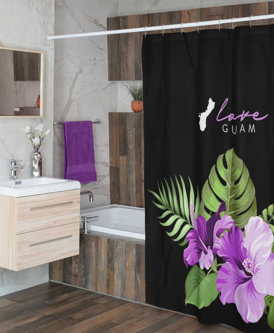 Love Guam Purple Shower Curtain 72"x72"