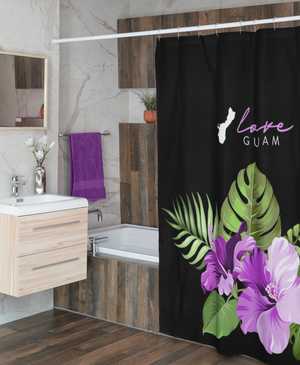 Love Guam Purple Shower Curtain