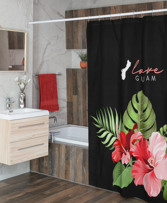 Love Guam Red Shower Curtain 72"x72"