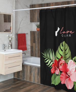 Love Guam Red Shower Curtain