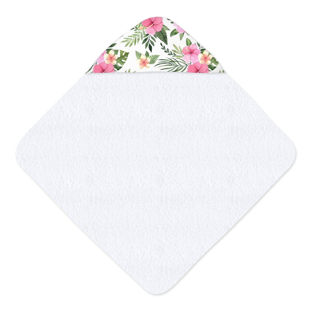 Latte Stone Pink Hibiscus Hooded Baby Towel
