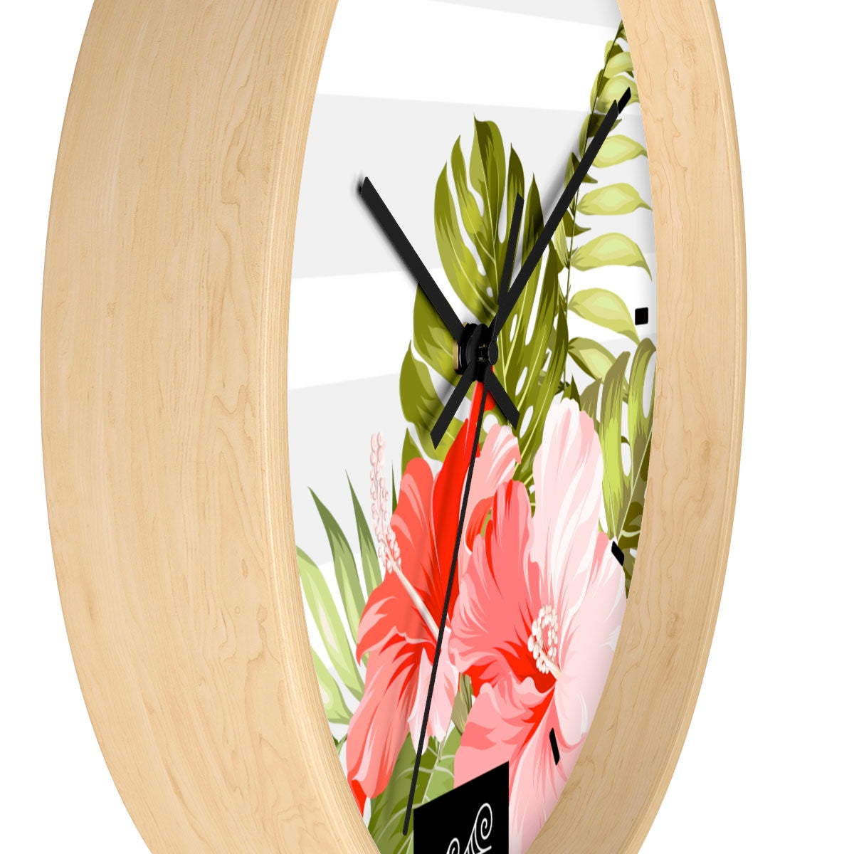 Hibiscus Striped Guam CNMI Wall Clock