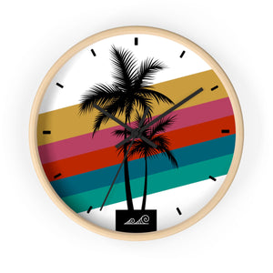 Retro Rainbow Sunset Guam CNMI Wall Clock