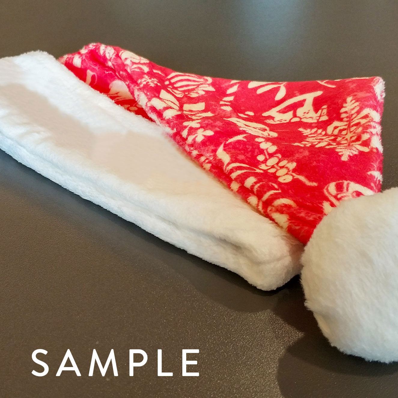 Guam Purple Hibiscus Christmas Santa Hat