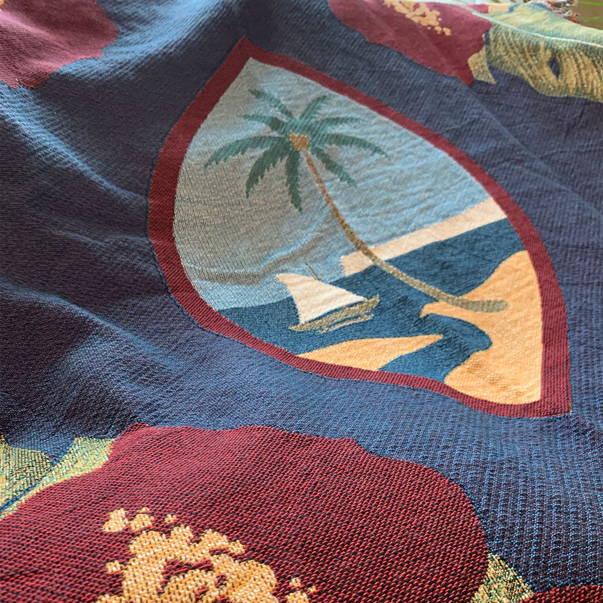 Guam Seal Hibiscus Paradise Woven Blanket
