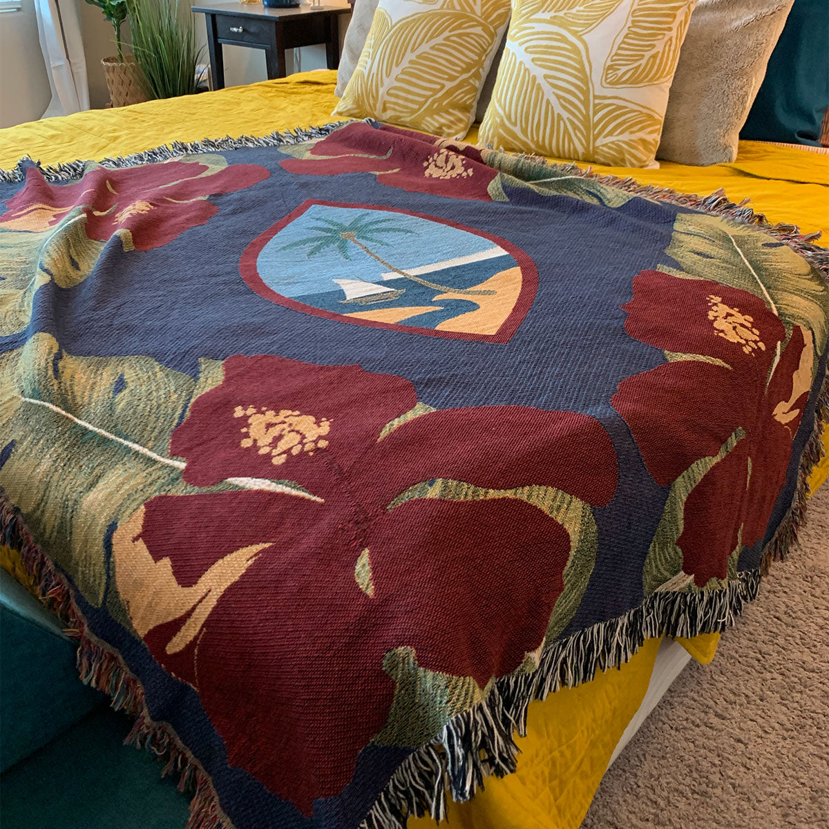 Guam Seal Hibiscus Paradise Woven Blanket