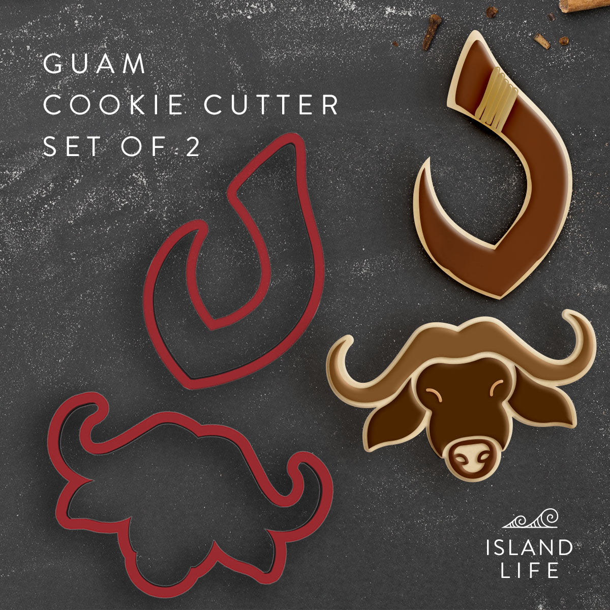Guam Carabao Fishing Hook Set of 2 Cookie Cutters - Ready to Ship – Island  Life