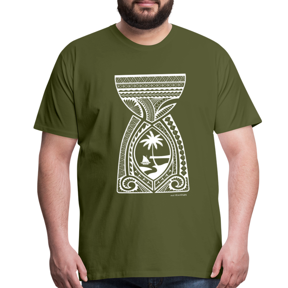 Guam Latte Stone Tribal Men's Premium T-Shirt - olive green