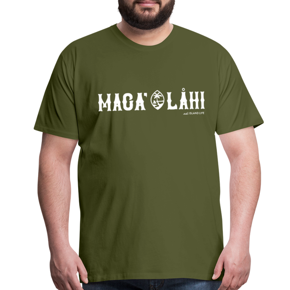Maga' Lahi Guam Premium T-Shirt - olive green