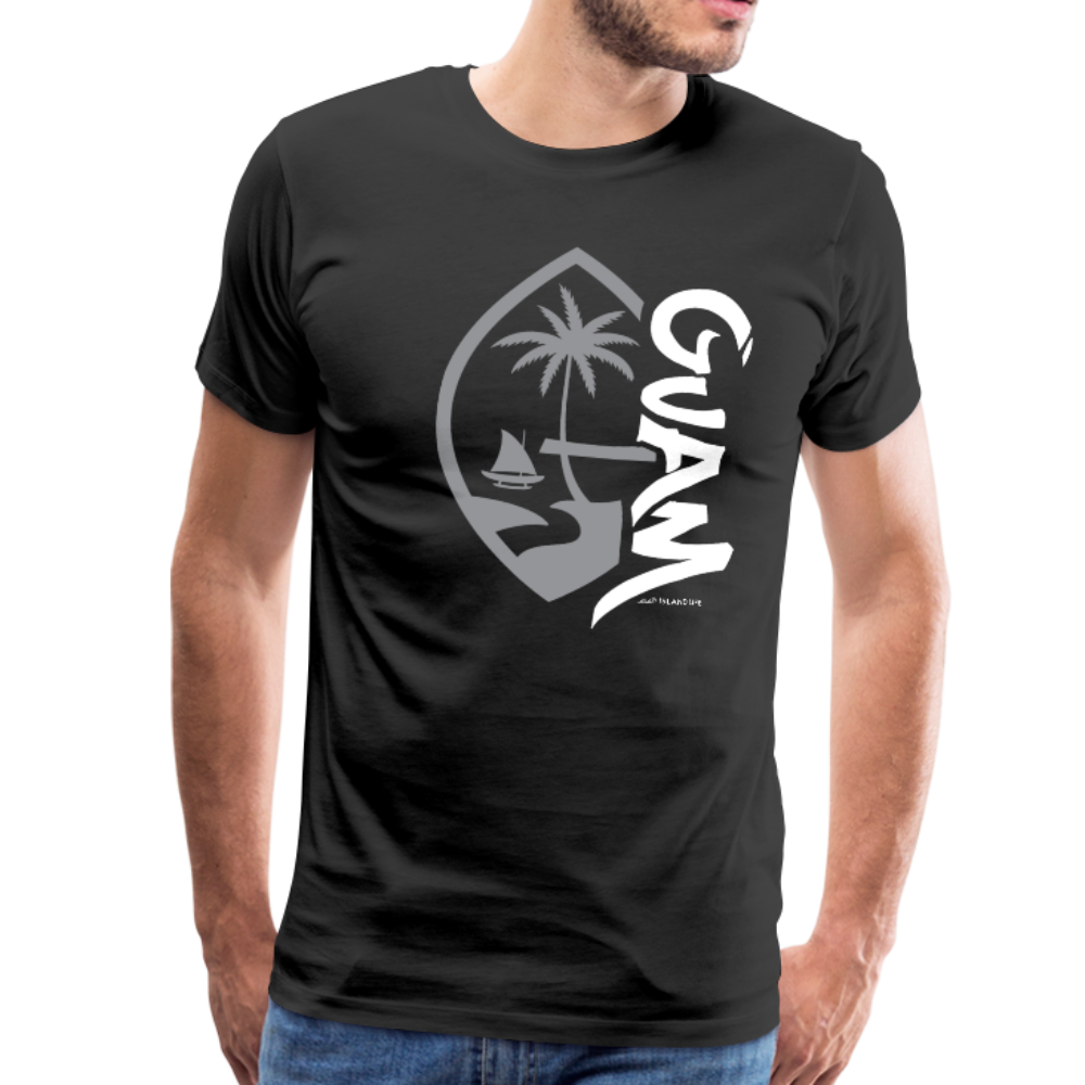 Guam Seal Tagged Gray Men's Premium T-Shirt - black
