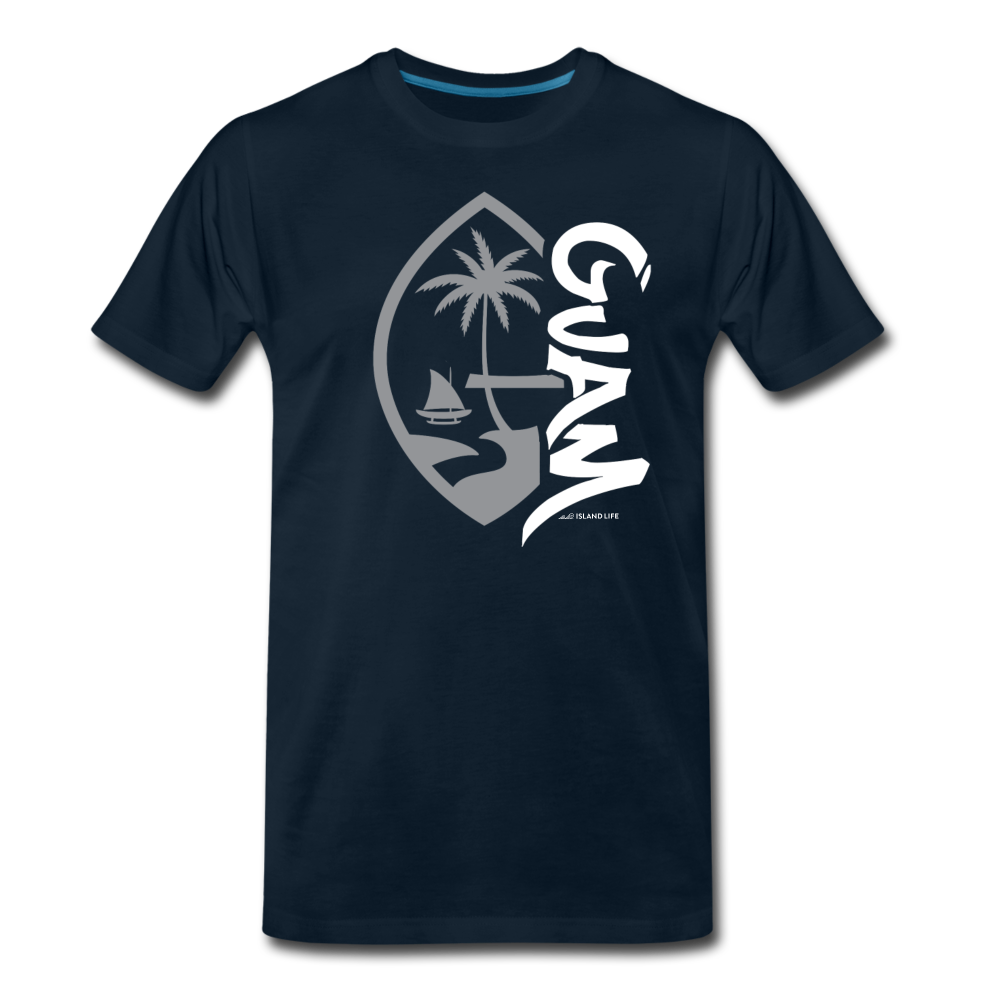 Guam Seal Tagged Gray Men's Premium T-Shirt - deep navy