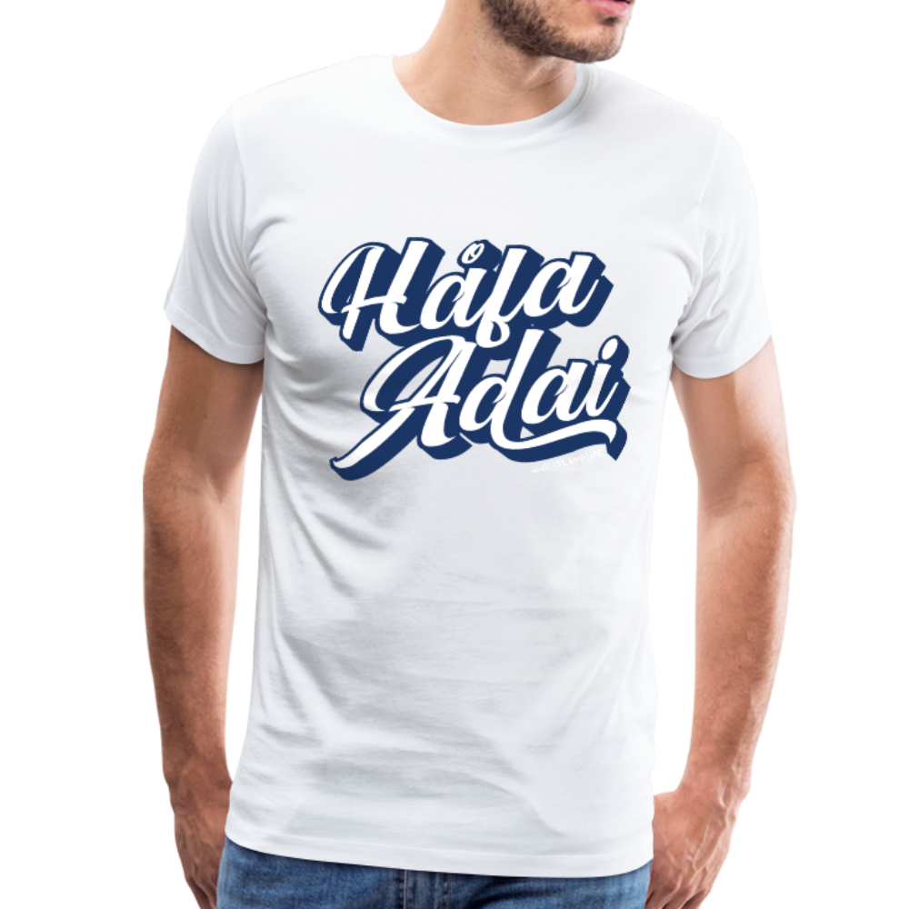 Hafa Adai Blue Guam CNMI Men's Premium T-Shirt - white