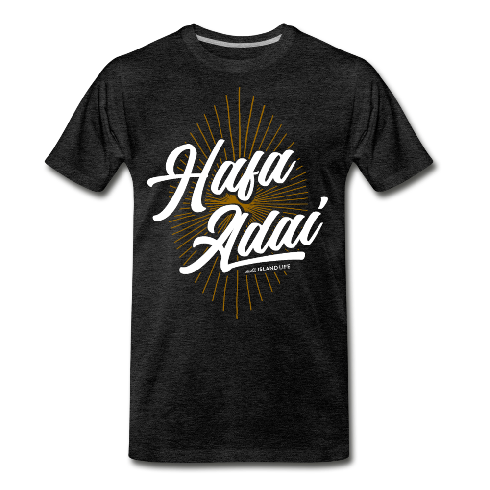 Hafa Adai Burst Chamorro Men's Premium T-Shirt - charcoal gray
