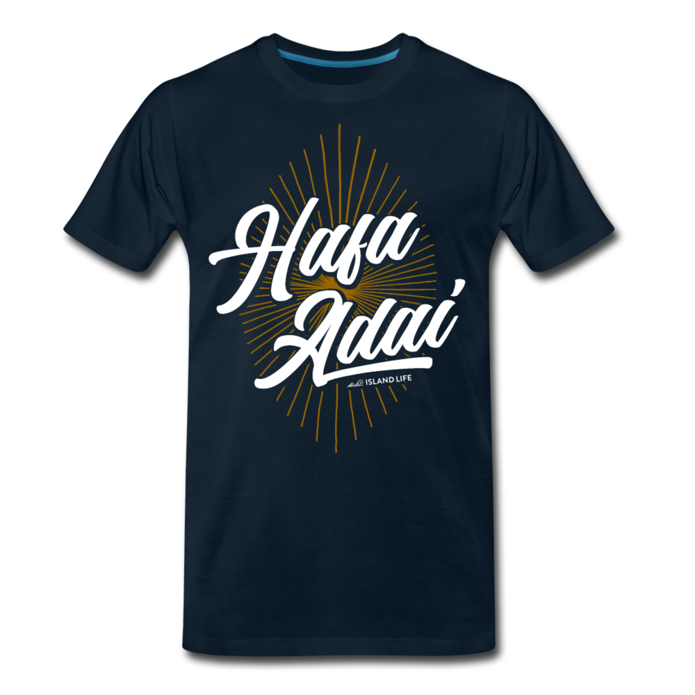 Hafa Adai Burst Chamorro Men's Premium T-Shirt - deep navy