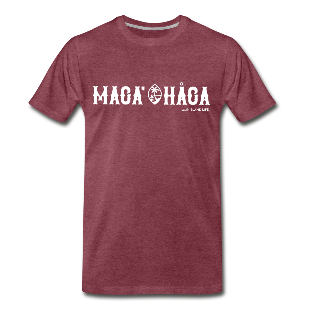 Maga' Haga Guam Unisex Premium T-Shirt - heather burgundy